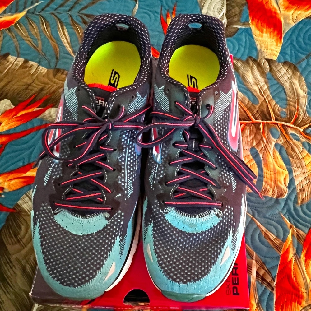 Skechers Performance Go Run 4 Athletic Sneakers Aqua Teal Pink Women’s 10